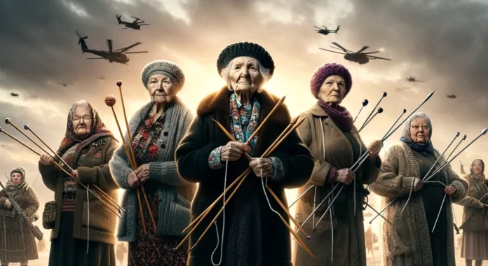 An elite squad of grandmothers armed with nothing but their knitting needles and an unyielding spirit.